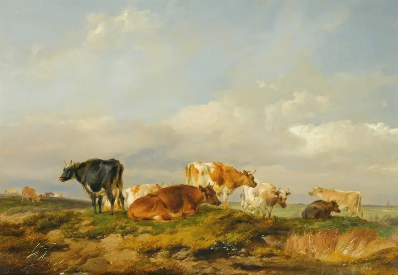 Vieh auf einer Weide in Kent von Thomas Sidney Cooper