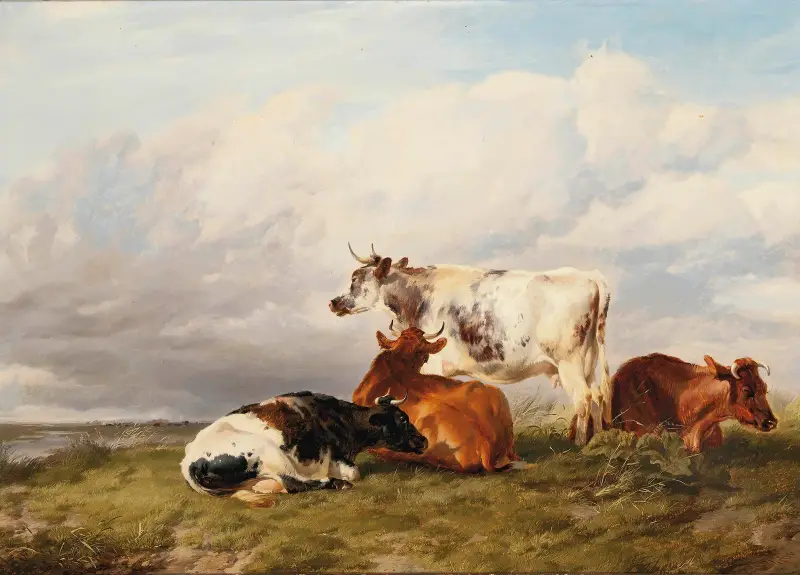 Auf den Wiesen zur Mittagszeit von Thomas Sidney Cooper