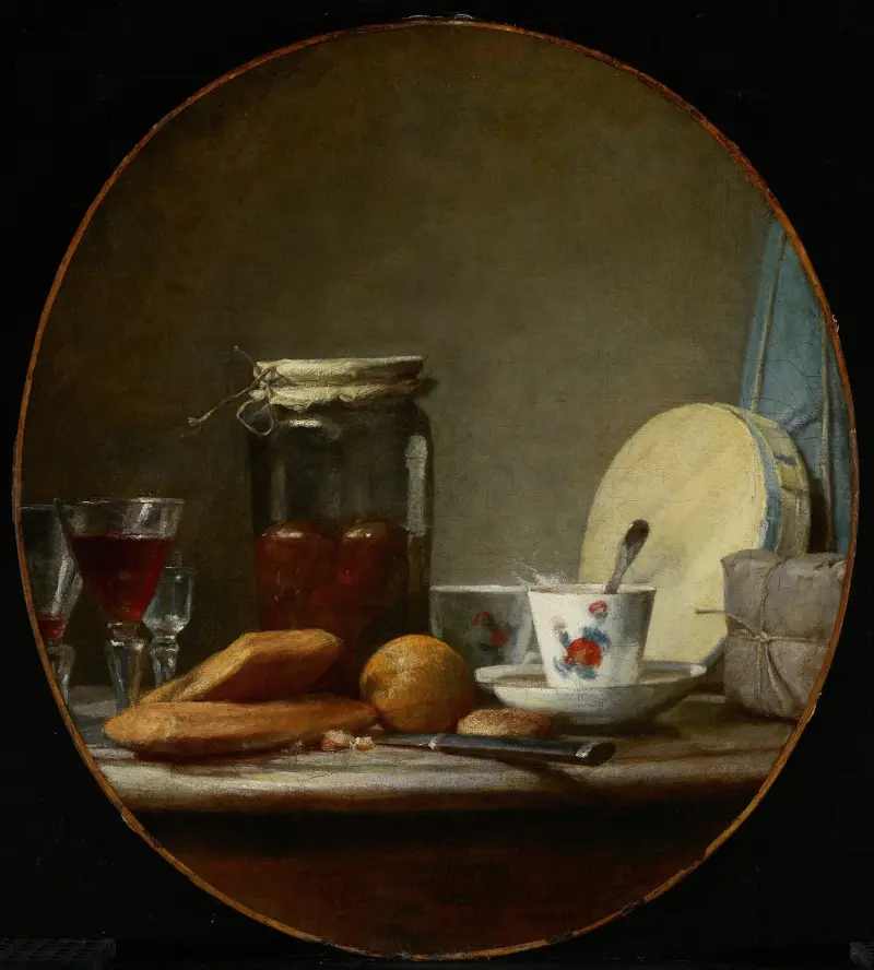 Ein Topf mit Aprikosen von Jean Siméon Chardin