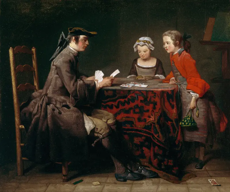 Korttrick av Jean Siméon Chardin