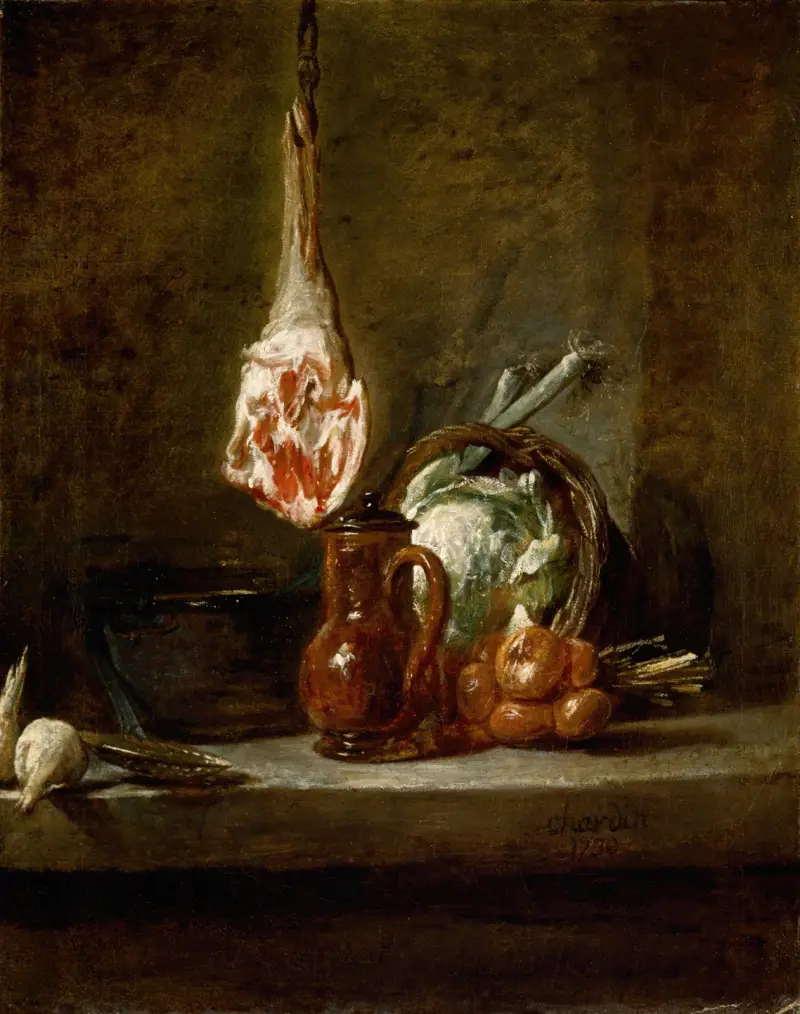 Stilleben med lammstek av Jean Siméon Chardin