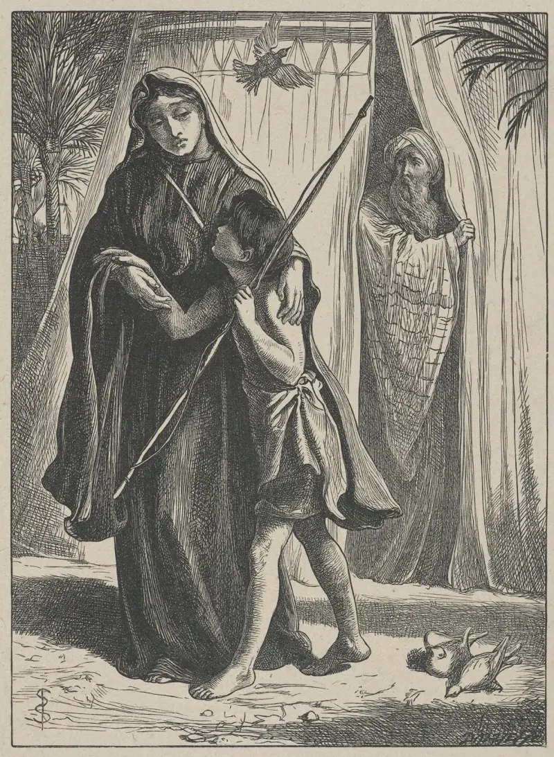 Hagar och Ismael av Simeon Solomon