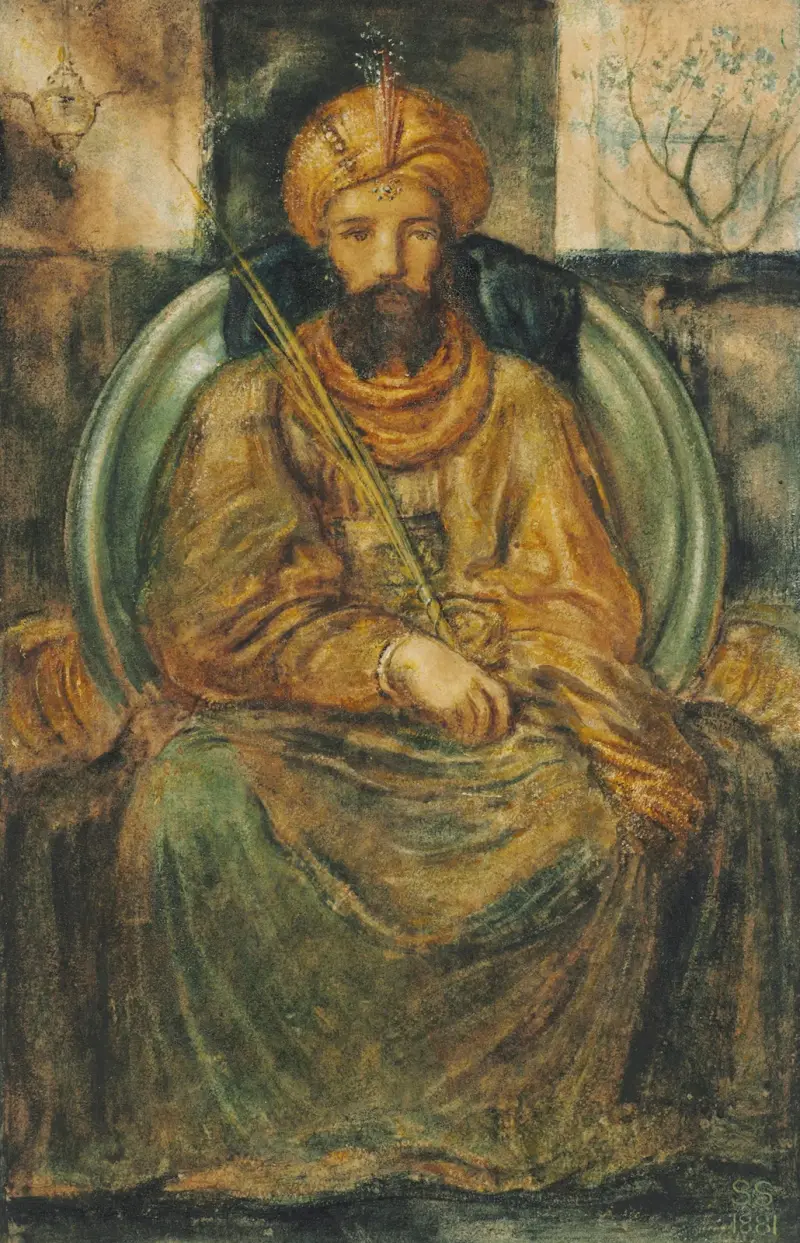 Kung Salomo sittande i domarsäte av Simeon Solomon