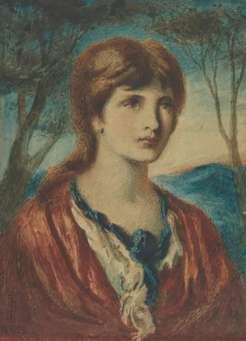 Porträtt av en ung kvinna av Simeon Solomon