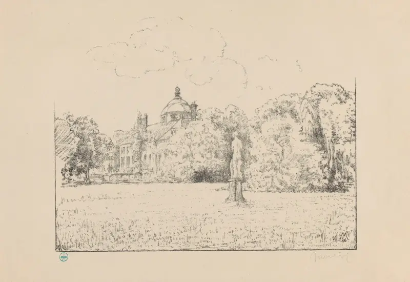 Gezicht op Paleis Huis ten Bosch vanuit de tuin Huis ten Bosch II av Simon Moulijn