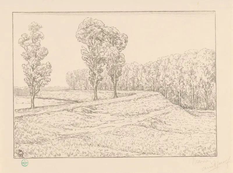 Blick auf die Stadtwälle von Naarden (Op de wallen) von Simon Moulijn