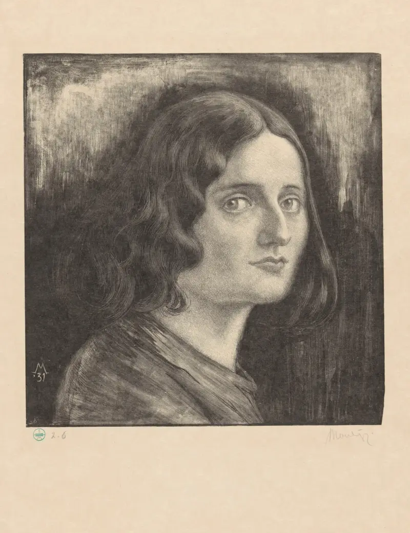 Portret van een onbekende vrouw av Simon Moulijn