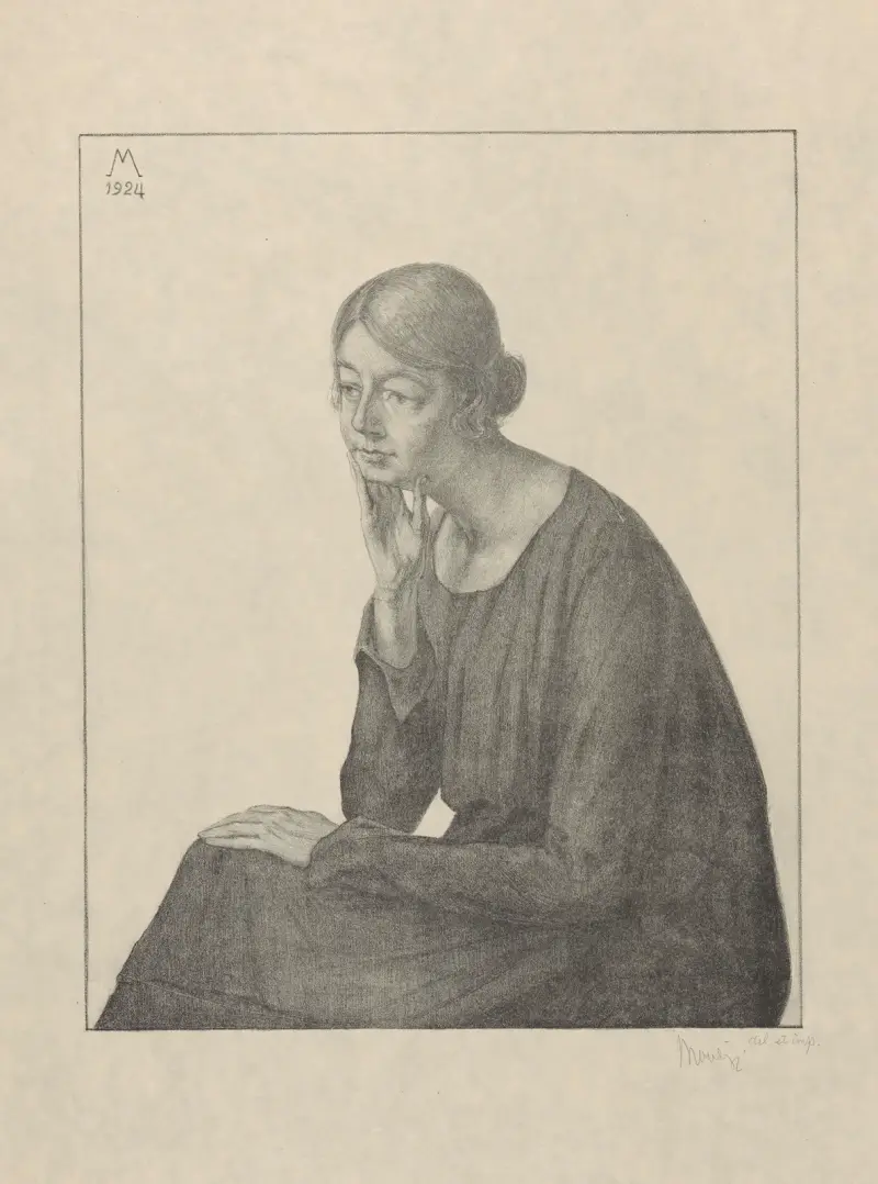 Portret van Henriëtte Haitsma Mulier, 1924 av Simon Moulijn