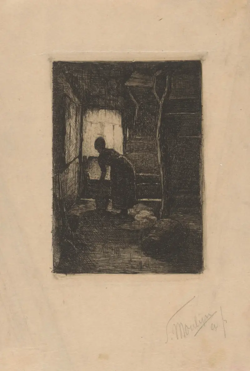 Vrouw bij wastobbe von Simon Moulijn