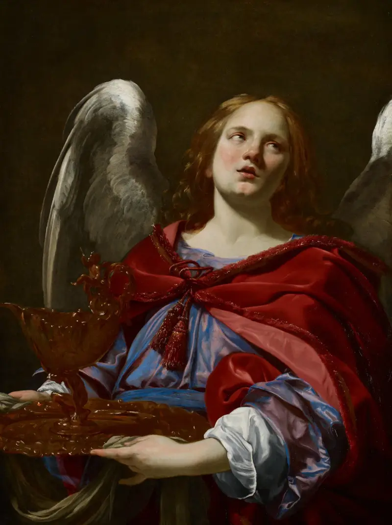 Angels with Attributes of the Passion; Angel Holding the Vessel and Towel for Washing the Hands of Pontius Pilate av Simon Vouet