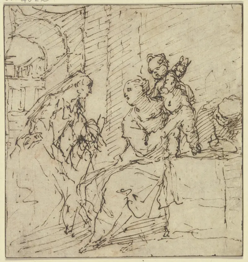 Die Heilige Familie mit der Heiligen Katharina von Simone Cantarini