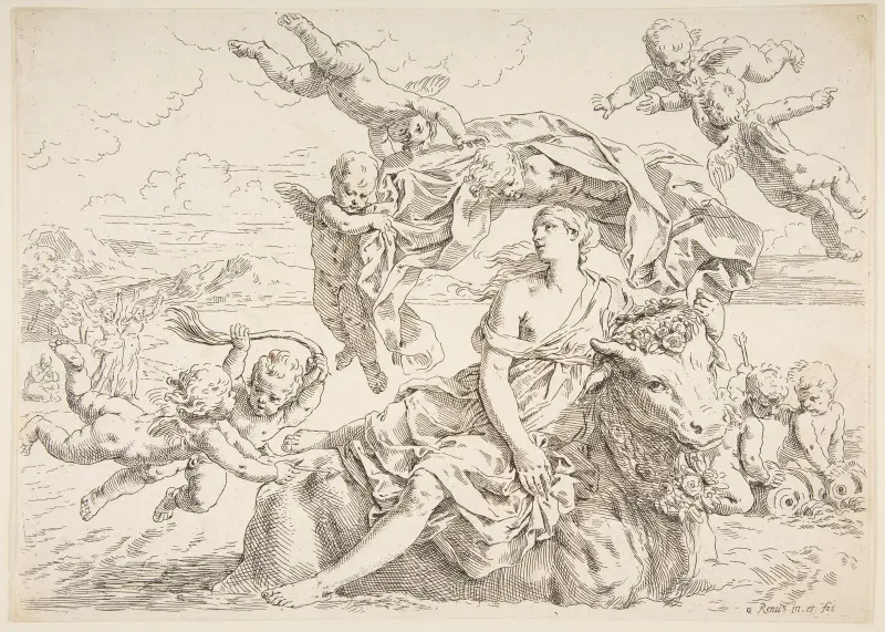 Rape of Europa av Simone Cantarini
