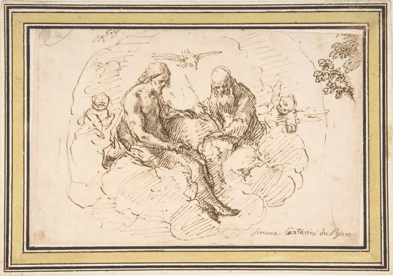 Die Heilige Dreifaltigkeit in Herrlichkeit von Simone Cantarini