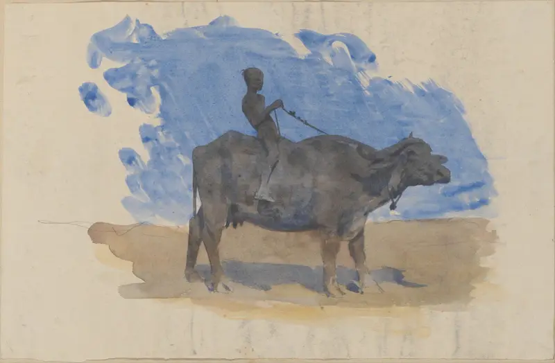 Junge auf Wasserbüffel von John Singer Sargent
