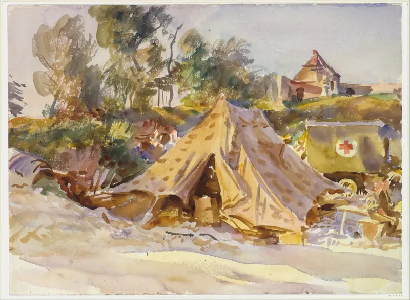 Obóz z ambulansem, John Singer Sargent