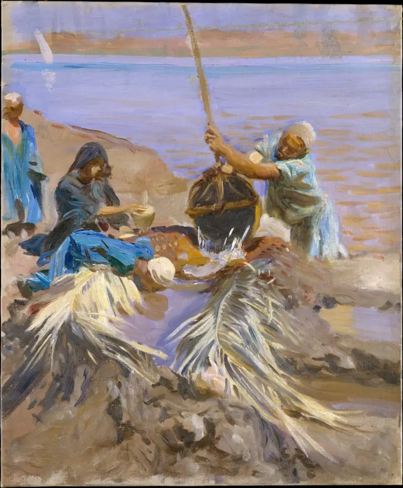 Egyptians Raising Water from the Nile av John Singer Sargent