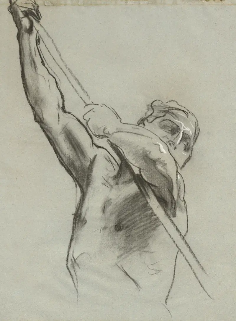 Męski tors z drągiem, John Singer Sargent