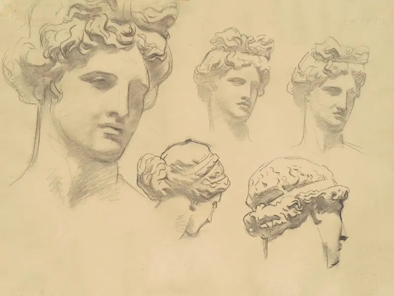 Studie k 'Apollónovi a Múzám', 1921 – č. 1, John Singer Sargent