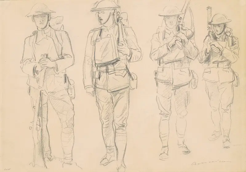 Studia do „Entering the War” (recto), 1918, John Singer Sargent