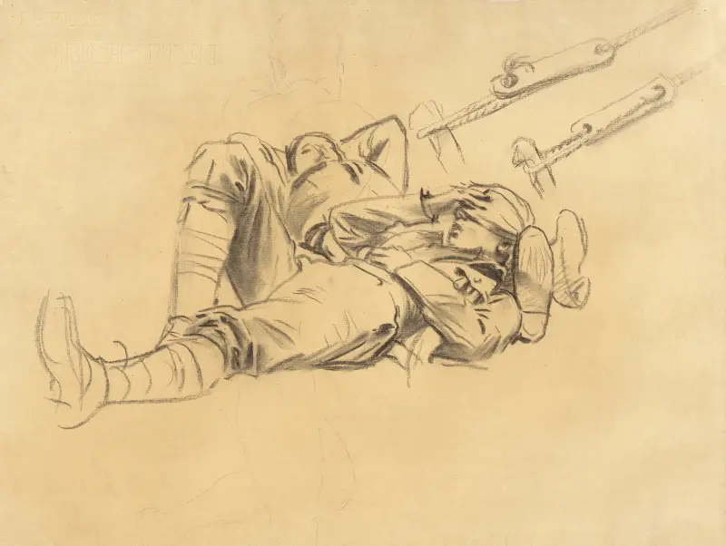 Studie k dílu 'Gassed' (recto) II, 1918 – Nr. 1, John Singer Sargent