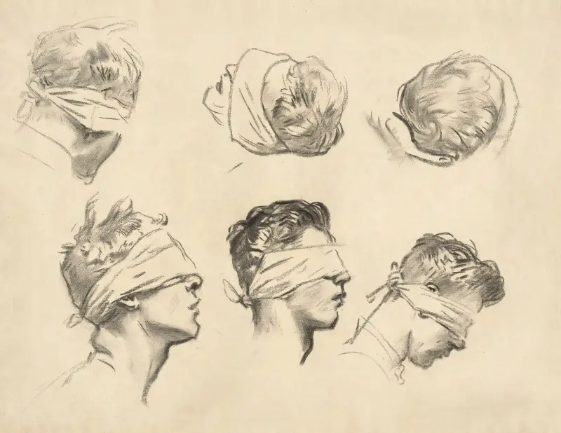 Studie k obrazu „Zplynovaní" III, John Singer Sargent
