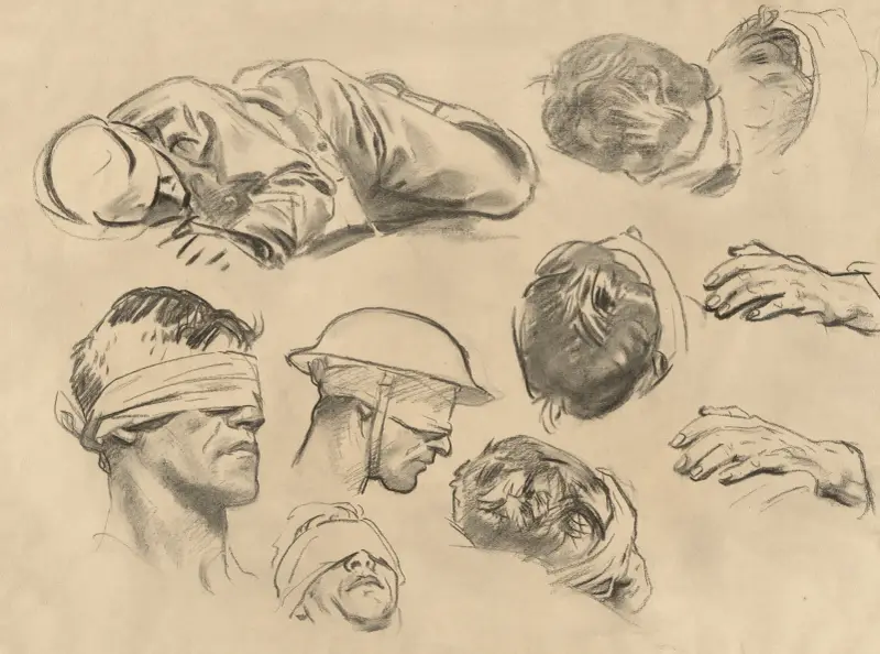 Studie k 'Gassed' V, John Singer Sargent