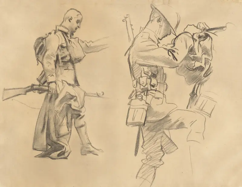 Studien zu ‚Gassed‘ (Vorderseite) von John Singer Sargent