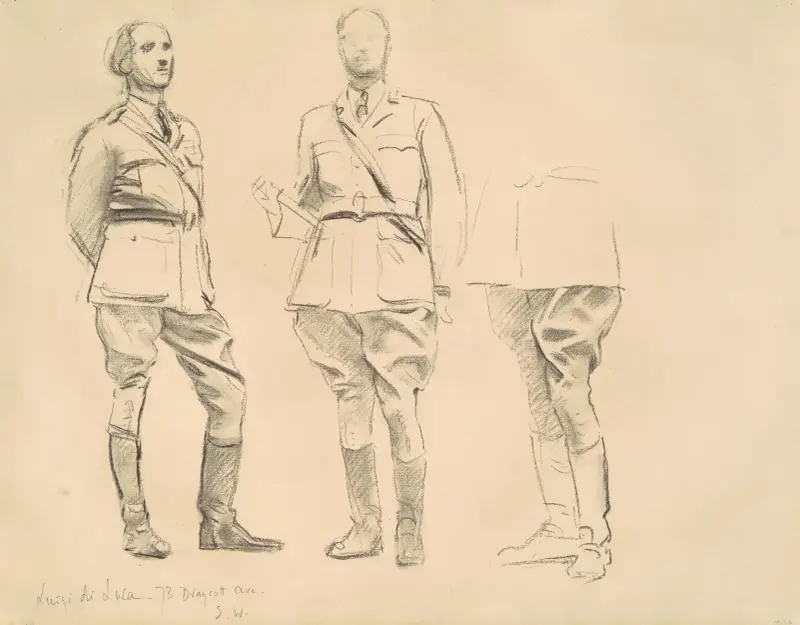 Studies for ‘General Officers of World War I’ av John Singer Sargent
