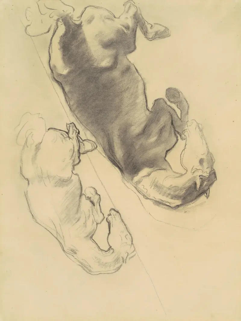 Studier för ”Gogs och Magogs fall” II av John Singer Sargent
