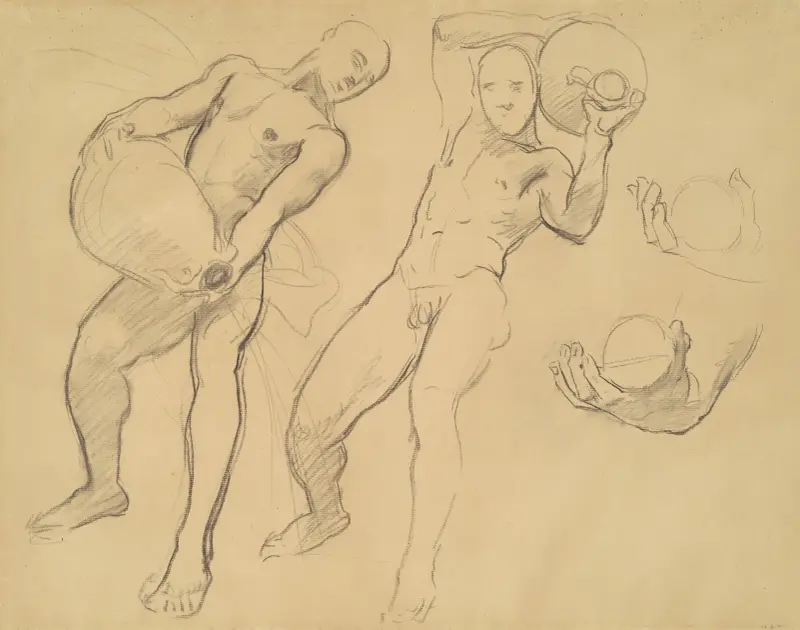 Studies of Notus for ‘The Winds’ av John Singer Sargent