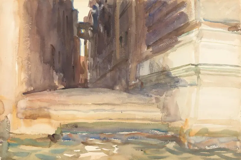 The Calle della Rosa with the Monte di Pietà,Venice av John Singer Sargent