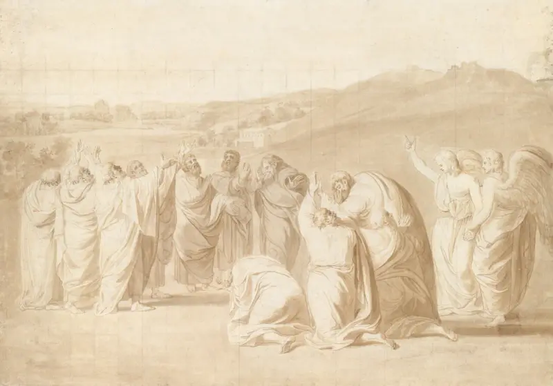 Studie till ”Kristi himmelsfärd” av John Singleton Copley