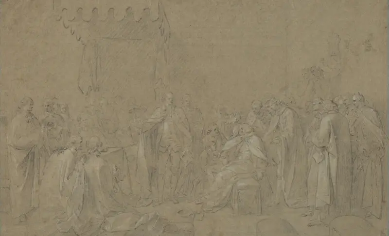 Studie till 'The Death of the Earl of Chatham' av John Singleton Copley