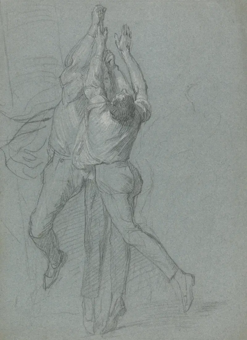 Study of Sailors Raising a Flag for the Victory of Lord Duncan av John Singleton Copley
