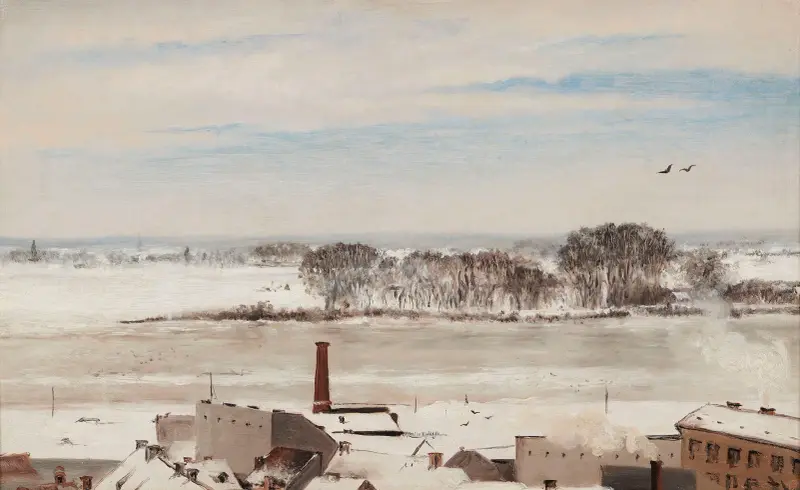 Blick aus den Fenstern des Wintergartens von Anna Bilińska-Bohdanowicz