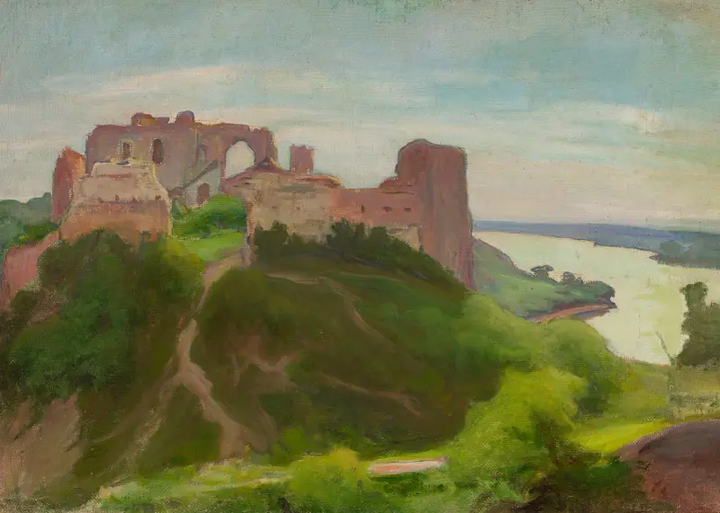 Ruins at the Vistula River bank – Janowiec av Władysław Ślewiński