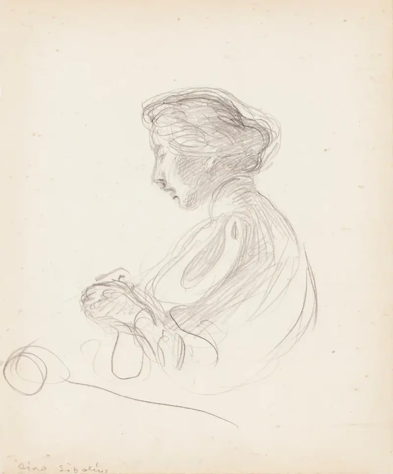 Aino Sibelius at Handicraft av Venny Soldan-Brofeldt