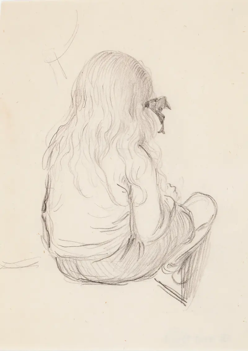 Antti Sitting, seen diagonally from behind av Venny Soldan-Brofeldt