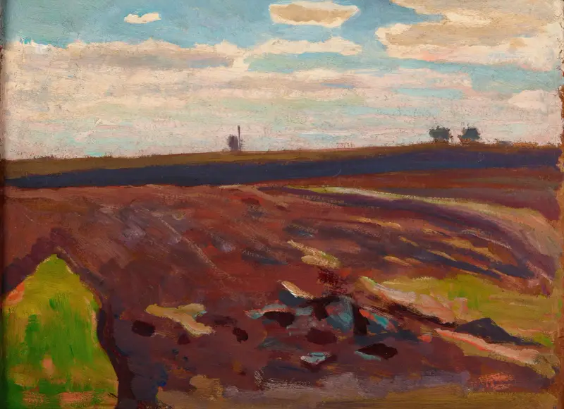Frühlingsgepflügter Acker von Jan Stanisławski