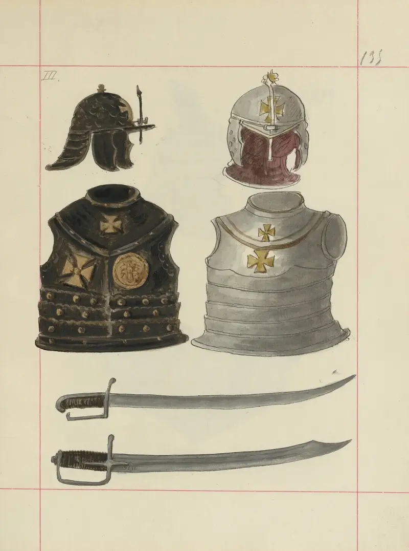 Offensiva och defensiva vapen i Polen. Vol. 1, Rustningar och vapendelar Pl.102 av Boleslaw Starzyński