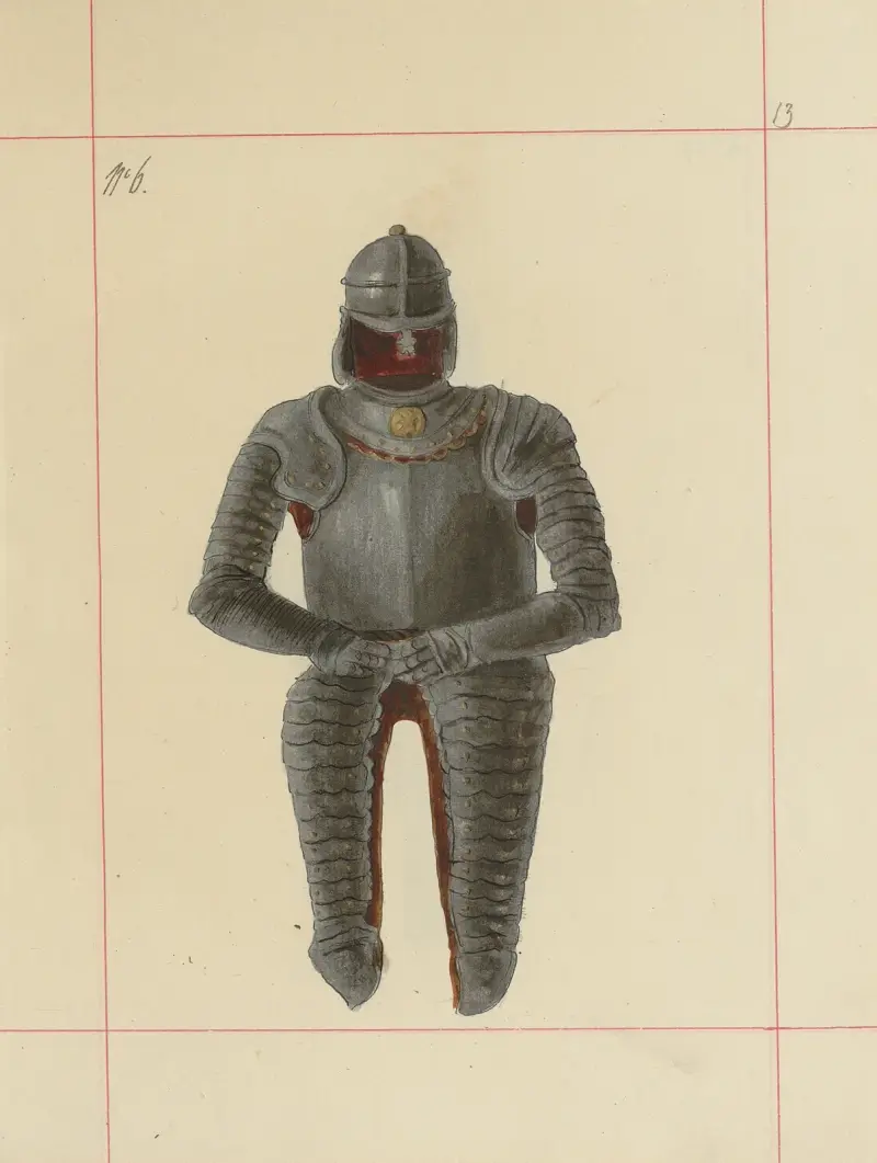 Angriffswaffen und Schutzwaffen in Polen. Bd. 2, Rüstungen und Ausrüstungsteile Taf. 010 von Boleslaw Starzyński