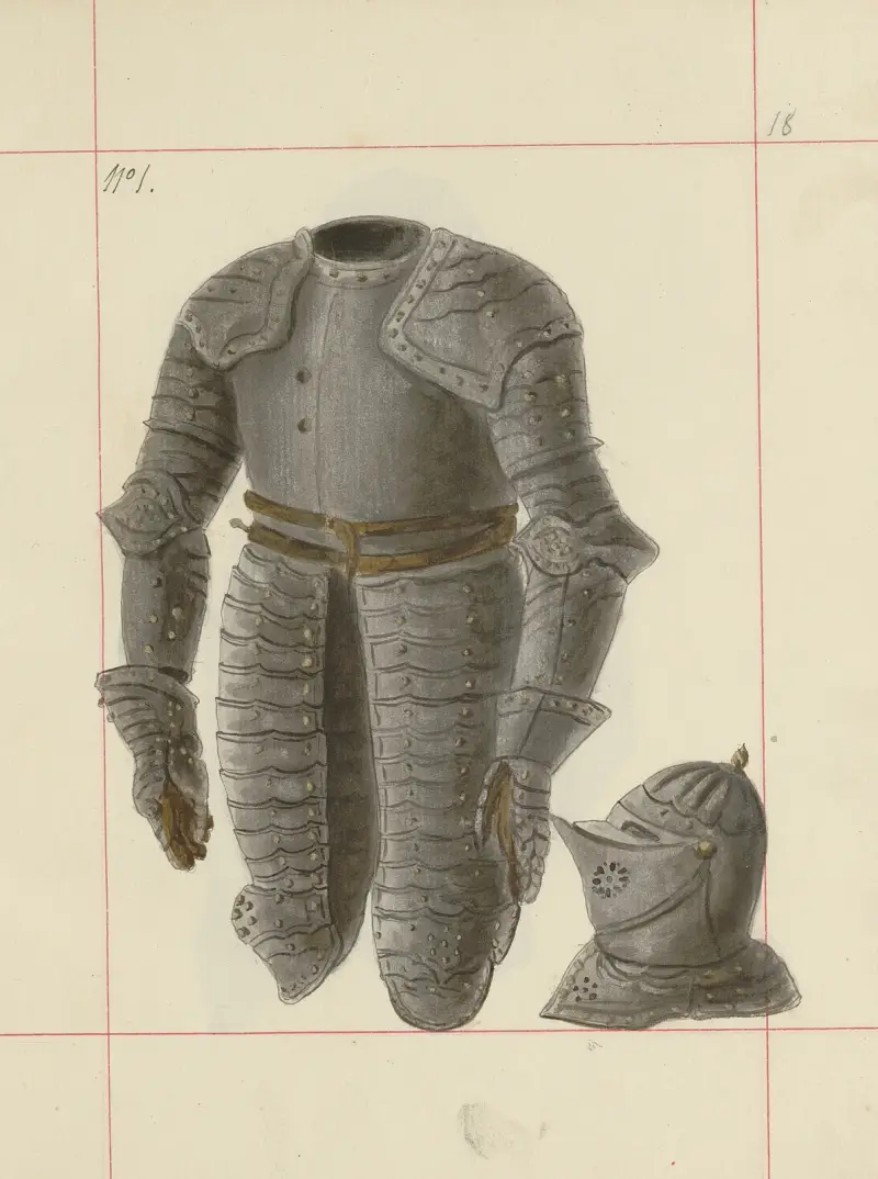 Angriffs- und Verteidigungswaffen in Polen. Bd. 2, Rüstungen und Waffenteile, Taf. 014 von Boleslaw Starzyński