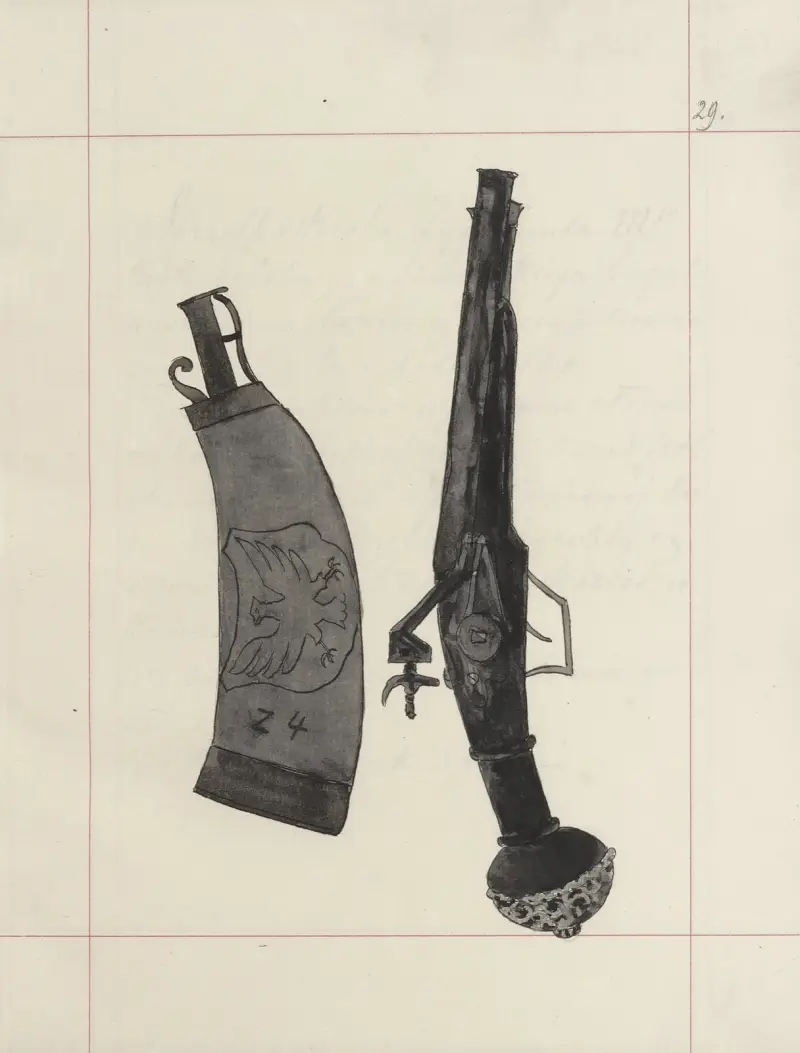 Angriffs- und Verteidigungswaffen in Polen. Bd. 3, Rüstungen, Schusswaffen, Pferdegeschirre Taf. 022 von Boleslaw Starzyński