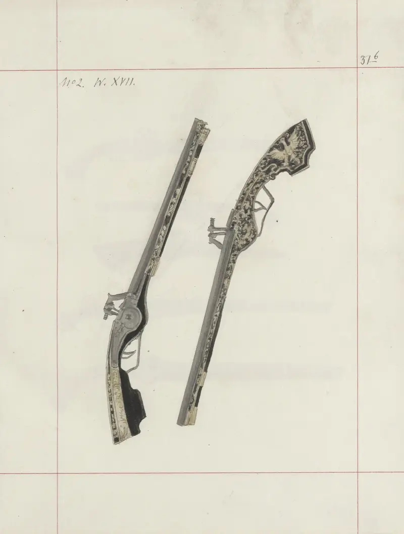 Angriffs- und Verteidigungswaffen in Polen. Bd. 3, Rüstungen, Schusswaffen, Pferdegeschirr Pl.024 von Boleslaw Starzyński