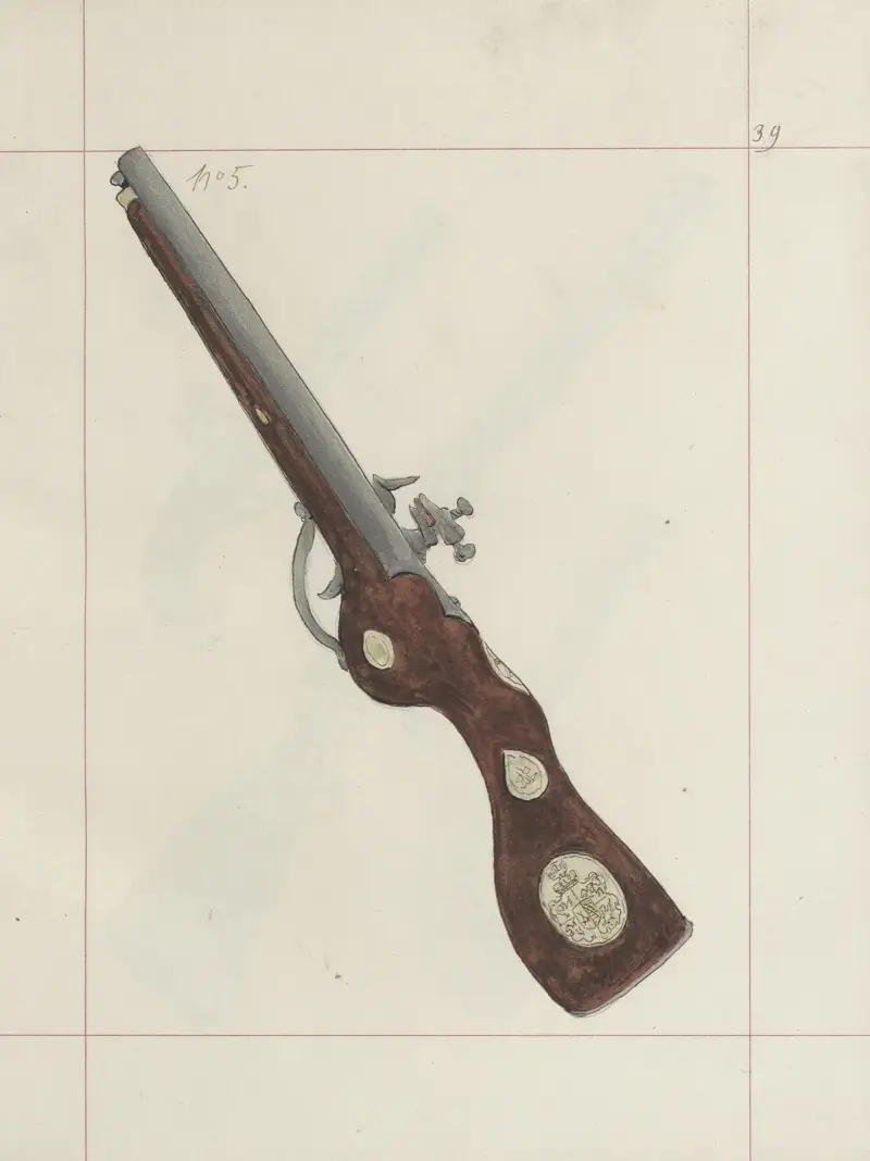 Angriffs- und Verteidigungswaffen in Polen. Bd. 3, Rüstungen, Schusswaffen, Pferdegeschirre Taf. 031 von Boleslaw Starzyński