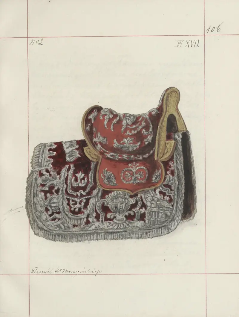 Angriffs- und Verteidigungswaffen in Polen. Bd. 3, Ausrüstung, Schusswaffen, Pferdegeschirre Pl.091 von Boleslaw Starzyński