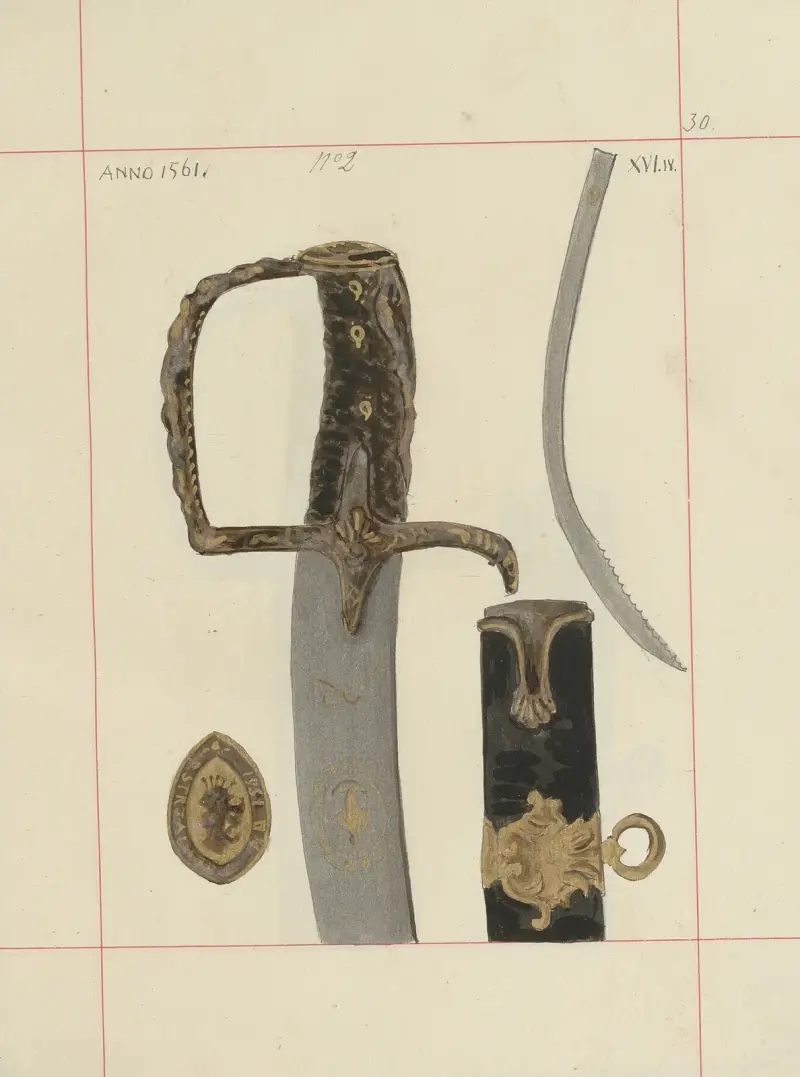 Angriffs- und Verteidigungswaffen in Polen. Bd. 4, Ganzgürtel, Schmuckstücke, Fahnen und Standarten Taf. 025 von Boleslaw Starzyński