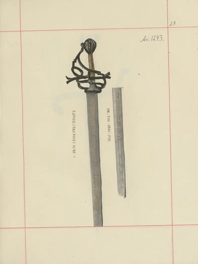 Angriffswaffen und Schutzwaffen in Polen. Bd. 4, Schlichte Gürtel, Zierrat, Fahnen und Standarten Taf. 020 von Boleslaw Starzyński