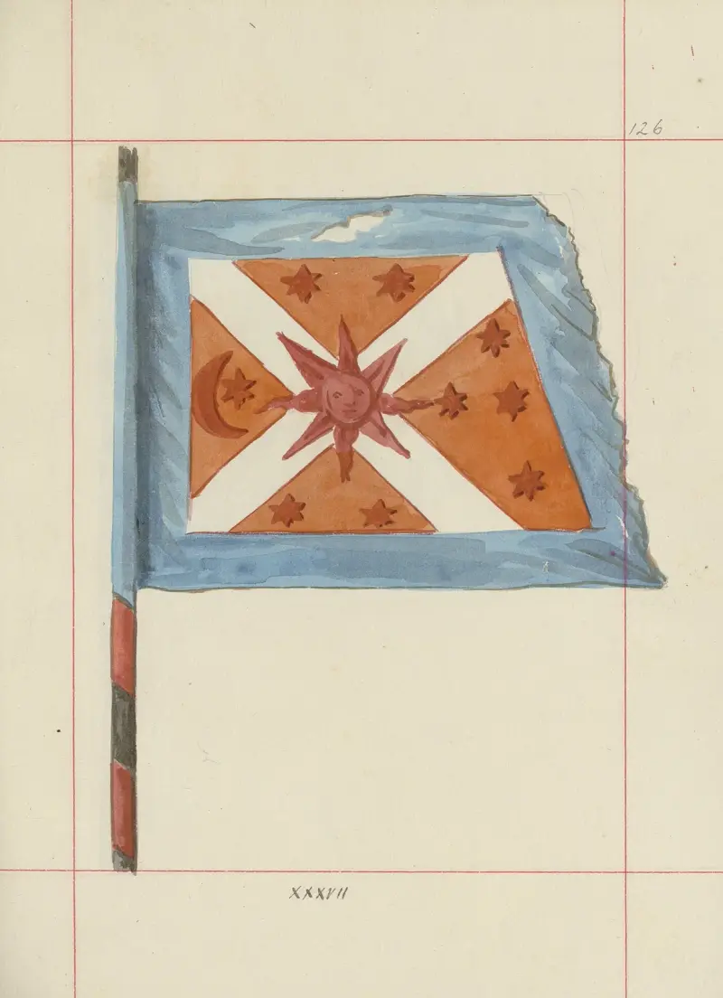 Angriffs- und Verteidigungswaffen in Polen. Bd. 4, Schlichte Gürtel, Zierrat, Fahnen und Standarten Taf. 109 von Boleslaw Starzyński