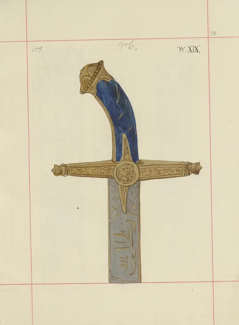 Angriffs- und Verteidigungswaffen in Polen. Bd. 4, Gürtel, Zierrat, Fahnen und Standarten, Taf. 029 von Boleslaw Starzyński